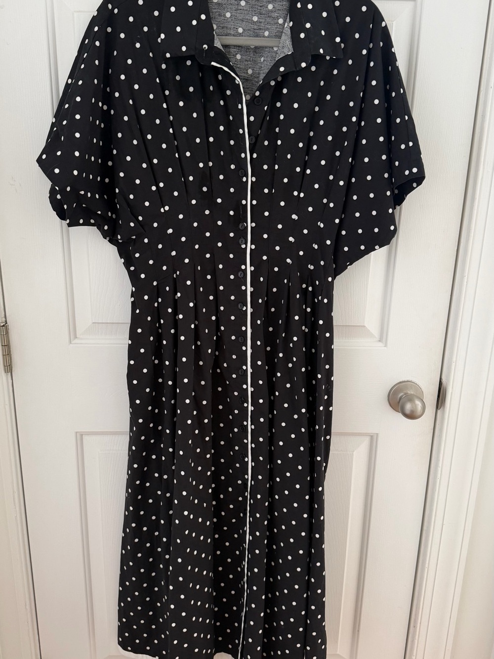 Black Polka Dot Tobie Shirtdress by Exquise